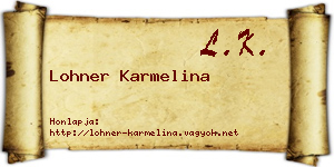 Lohner Karmelina névjegykártya